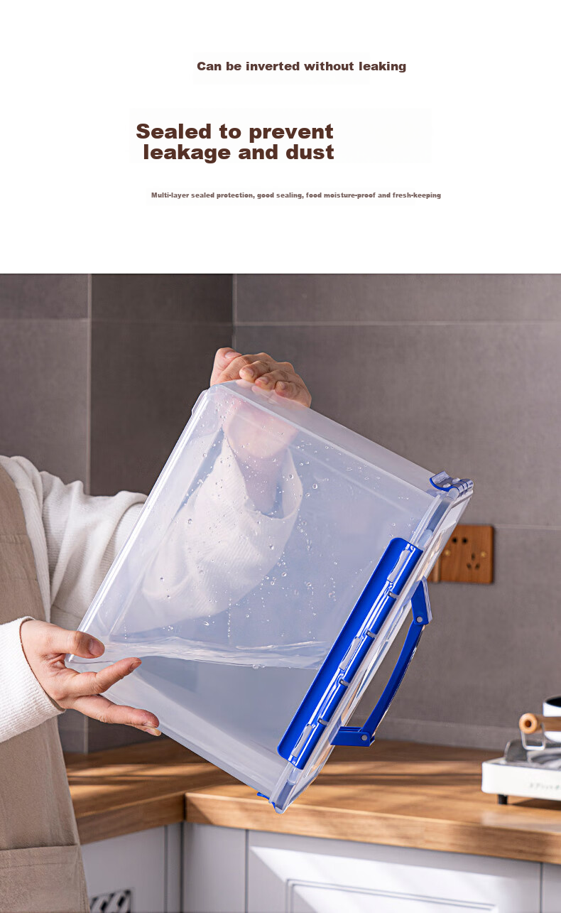 JEKO&JEKO Refrigerator Storage Container, Large Capacity Kitchen Food Preservation Box, Pickle Jar, Grain Storage Container, Sealed Box for Food, 12L, 1 Piece 9