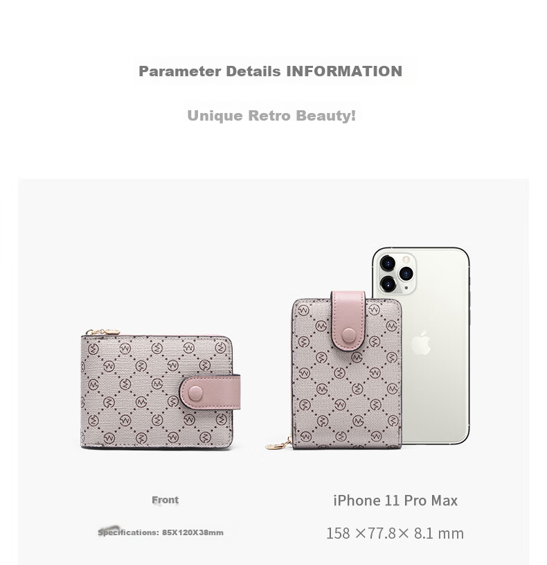 GOLF Card Holder, Women's Fashionable Printed Purse, Contrasting Color Trendy Multi-Card Slots Leather Wallet, Clutch Bag, Birthday Gift for Wome 18