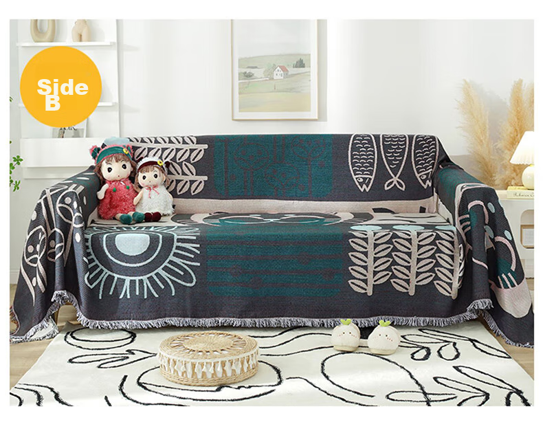 AVIVI Sofa Cover, Slipcover, Seat Cushion, Non-Slip, All-Season, Full Coverage, 180*300, Lucky Cat Desig 8