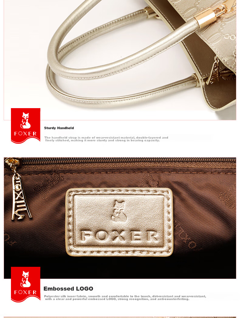 FOXER Leather Women's Handbag Large Capacity Shoulder Crossbody Tote Bag with Handle, Mother's Day Gift 18