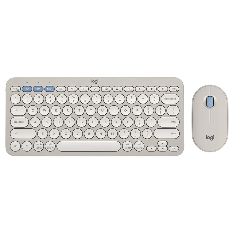 Logitech PEBBLE 2 COMBO Enterprise Wireless Office Quiet Bluetooth Keyboard And Mouse Set, Slim Portable Stylish, 2.4G + Bluetooth, Smoky Gray [Group Purchase Discount]