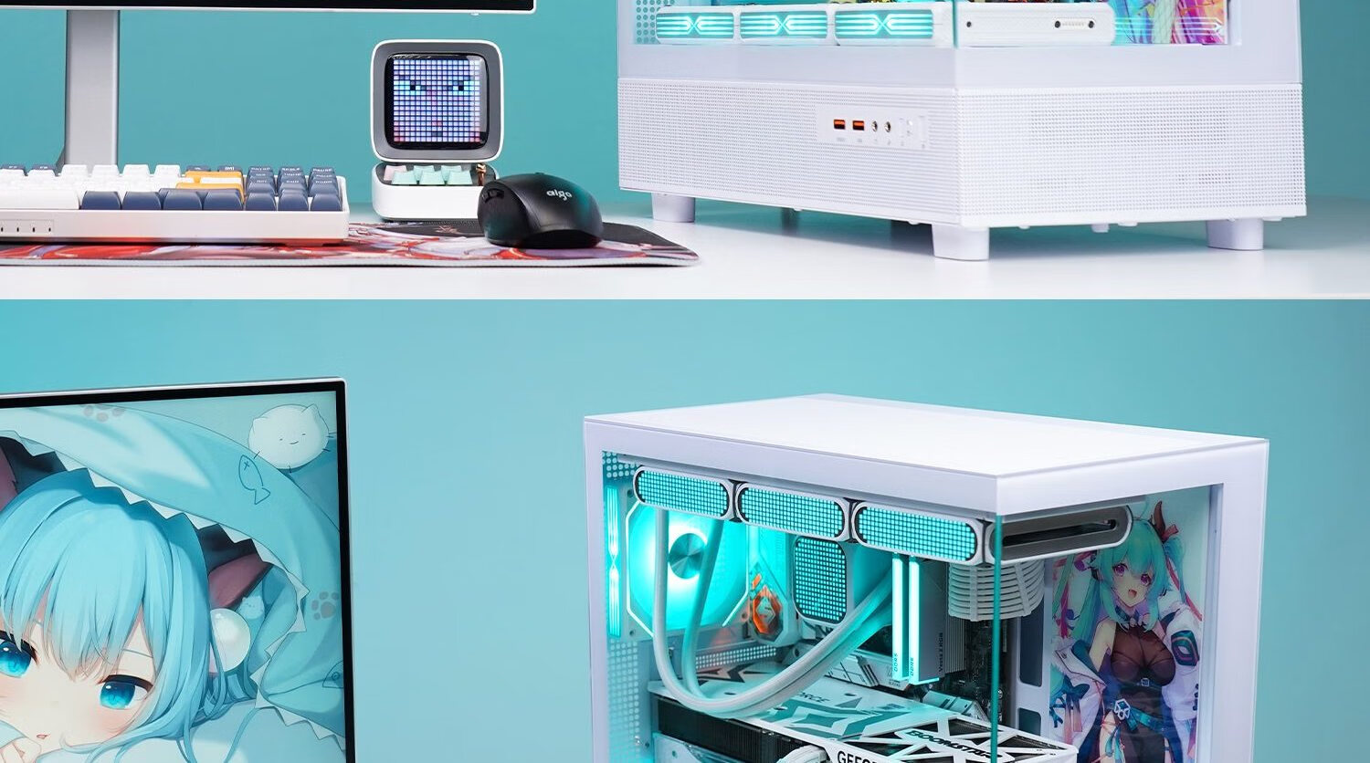PADO Yinglong 360 White Seaside View ATX Desktop Computer Case (Without A Pillar / Supports 360mm Water Cooling / 9 Fan Positions / Compatible with 4090 Graphics Card) 6