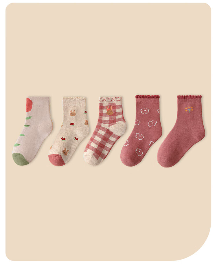 LangSha Children's Socks, Girls' Winter Cotton Fleece-Lined Thick Mid-Calf Terry Socks, Girls' Warm Socks, Baby Socks 15