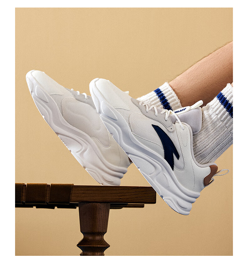 Anta Little Millennium Men's Casual Shoes Summer Mesh Breathable Thick Sole Height Increasing Commuter Dad Running Sports Shoes 6