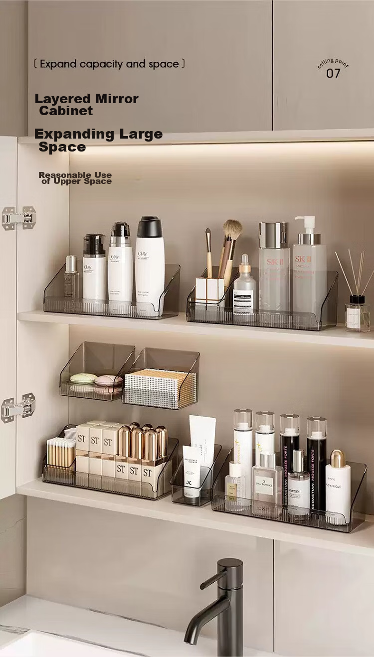 BDO Mirror Cabinet Storage Box, Desktop Cosmetic Lipstick Organizer, Bathroom Storage Container, Large Storage Rack 11