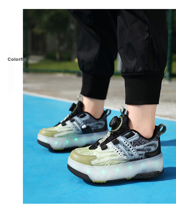 BKG Running Shoes for Girls, Four-Wheel Sports Shoes for Children, Student And Youth Skating Shoes ZYQ23825-B7 Lan Yue 36 26