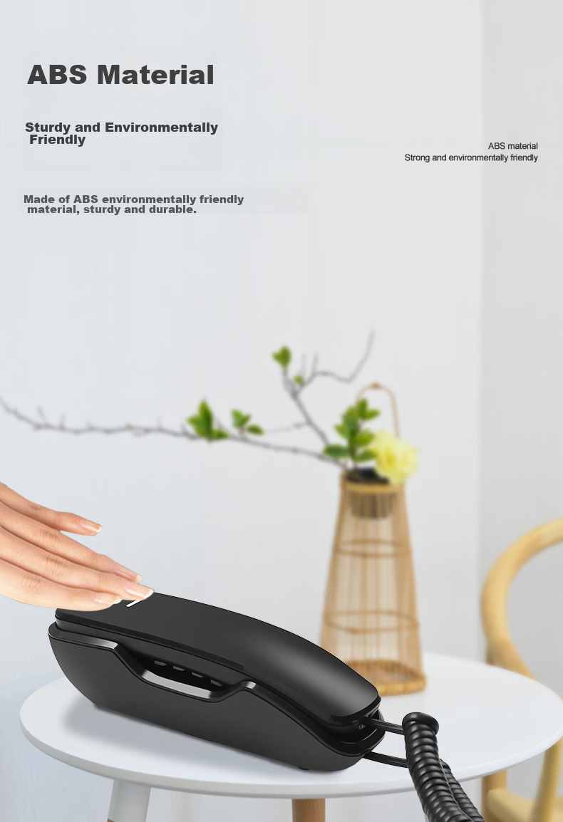 CHINO-E Telephone, Landline Hotel Phone, Small Handset, Desk And Wall Dual-Use, Battery-Free Wall-Mounted Extension, A061 Black Office Companio 6