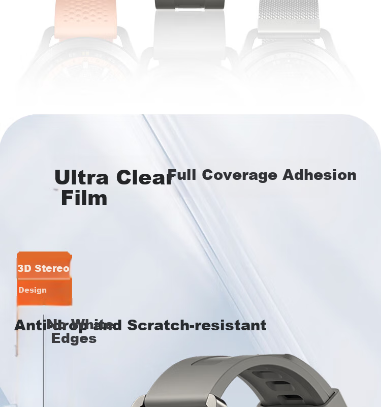 ESCASE [Three-Pack] Tempered Glass Screen Protector for Xiaomi Watch S4/Sport, High-Definition Clear Anti-Drop Scratch-Resistant Self-Adhesive Fingerprint-Resistant Glass Film 3