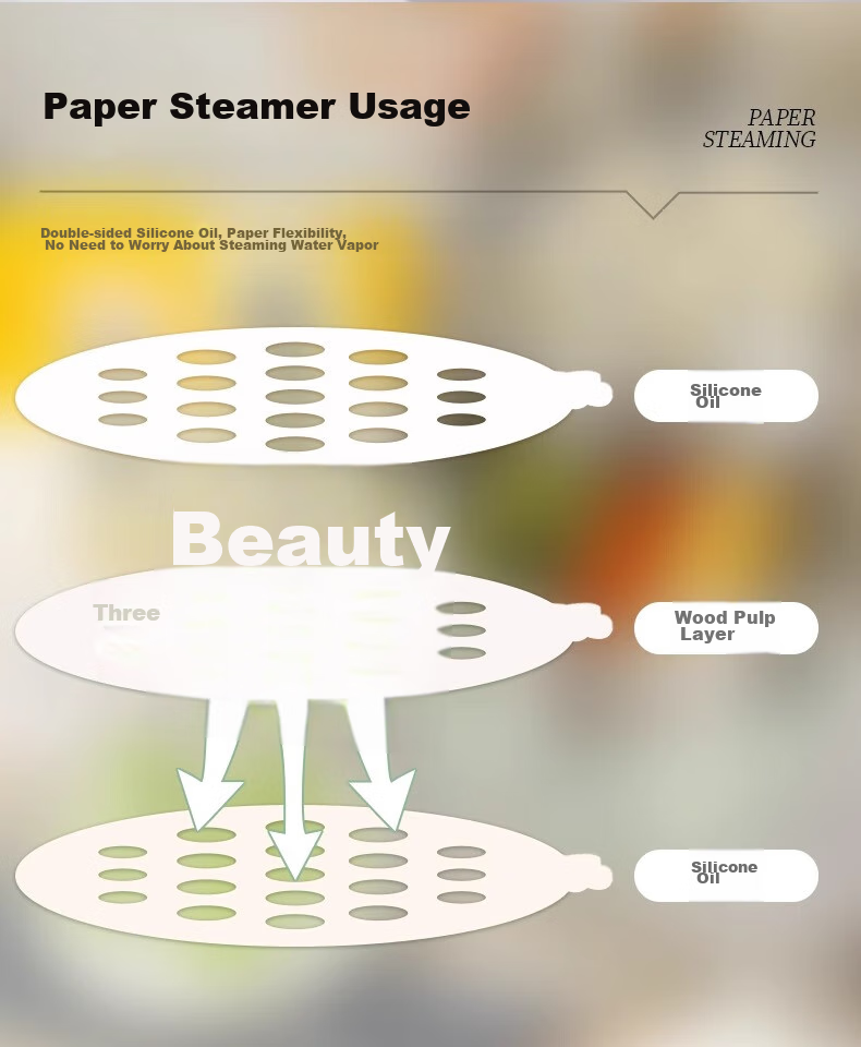 Jiamo Disposable Steamer Cloth, Silicone Oil Non-Stick Paper, for Steamed Buns And Cakes, Baking Liner, Diameter 24cm, 100 Sheets of Steamer Oil Paper 12