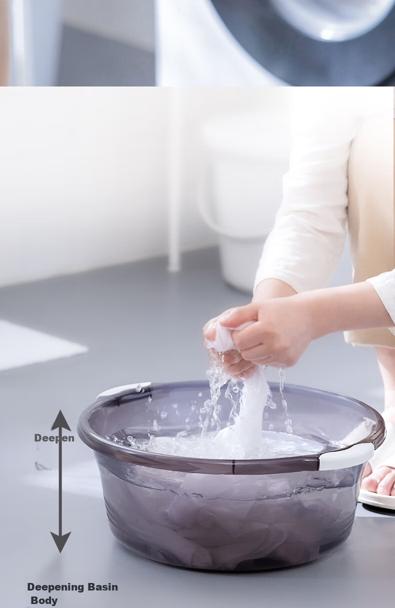 CHAHUA Large Face Basin, 32cm, 1 Piece, Foot Washing Basin, Laundry Basin, Thickened Plastic Basin, Foot Soaking Basin, Vegetable Washing Basi 4