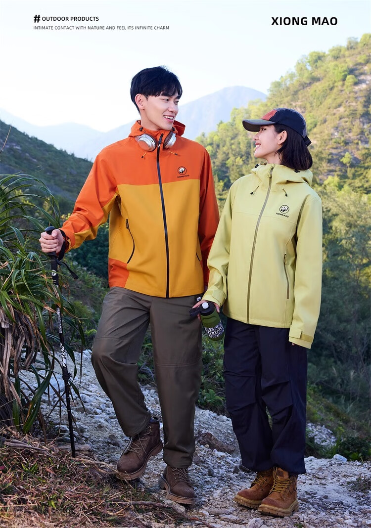 CAMEL Panda Single-Layer Outdoor Windproof Waterproof Mountaineering Cycling Jacket A35BA18158 Phantom Black XS 23