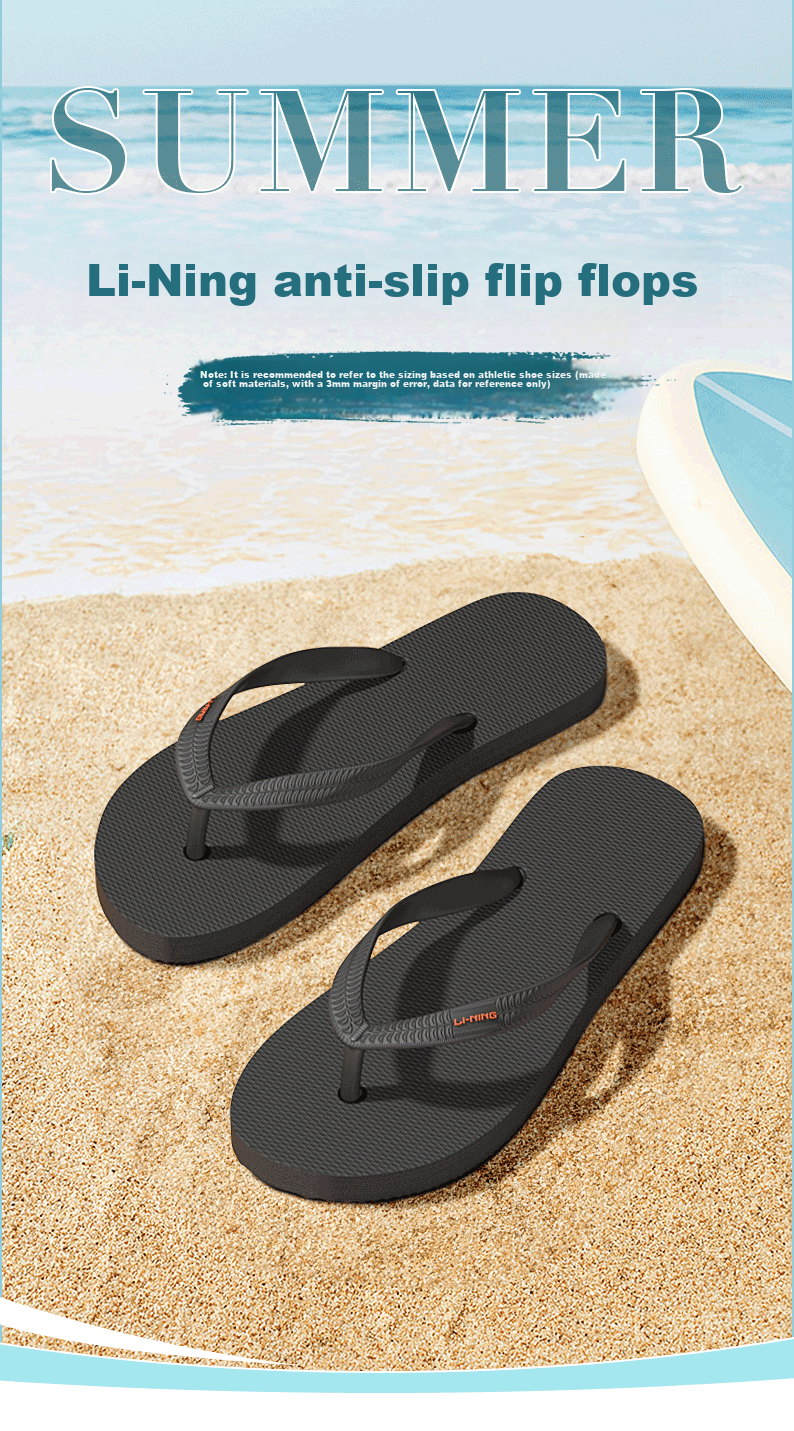 Li-Ning Slippers, Sports Sandals, Flip-Flops for Men And Women, Summer Style, Outdoor Wear, Odor-Resistant, Non-Slip, Durable, Suitable for Beach Activities 1