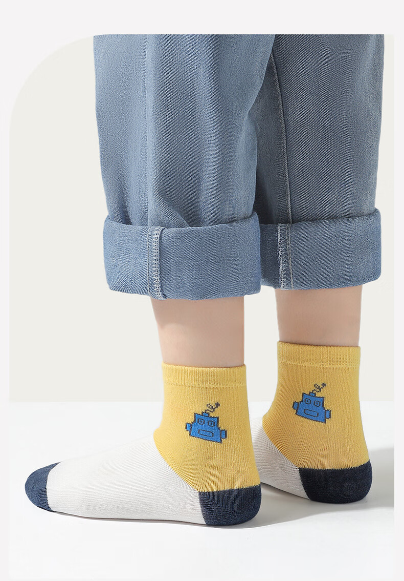 LangSha Kids Socks Boys Cotton Mid-Calf Socks Comfortable Breathable Casual Sports Socks for Boys Spring Autumn Winter 15