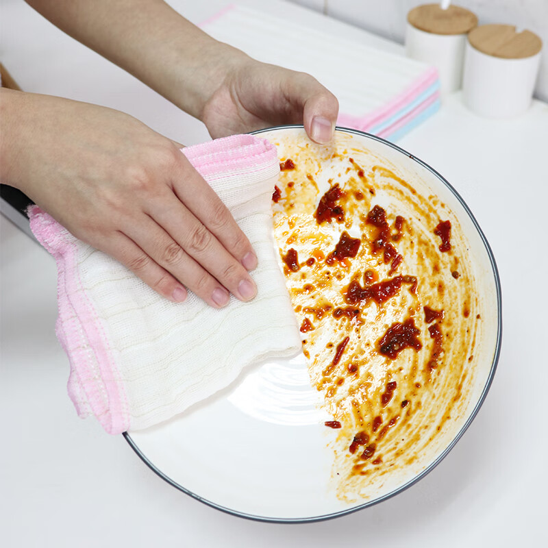 Jiecheng Copper Fiber Antibacterial Dish Cloth Household Dishwashing Cloth 6-Layer Thickened Scrubbing Cloth 30*30cm 8-Pack