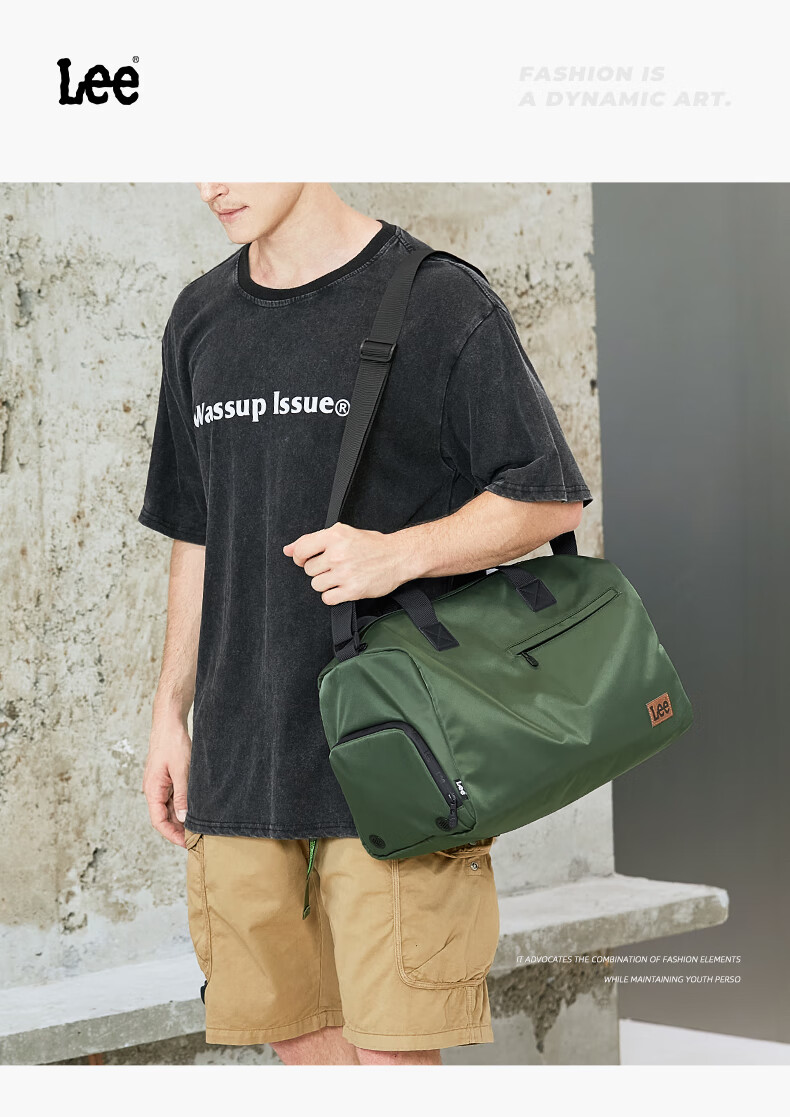 Lee Shoulder Bag for Men, Large Capacity Fitness Bag with Wet And Dry Separation, Travel Bag, Simple Crossbody Bag for Business Trips And Luggage Storage 9