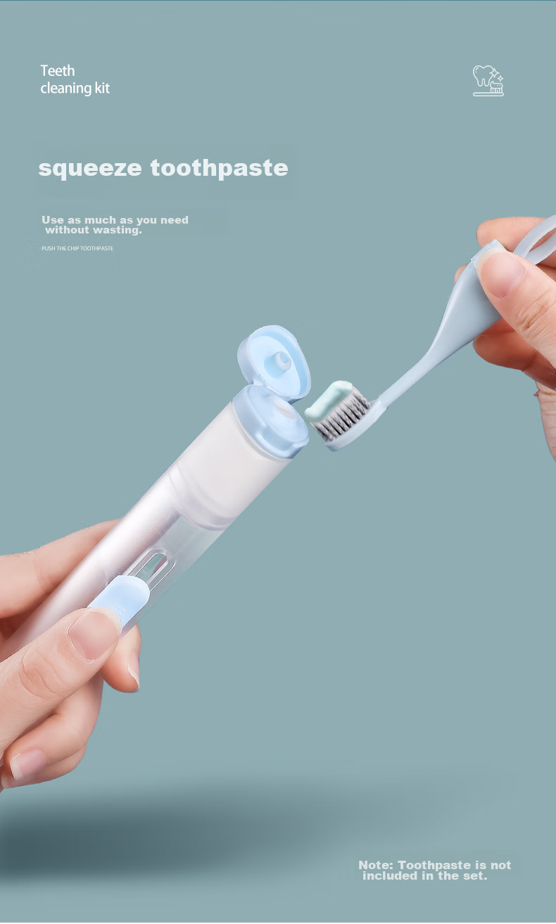 Etravel Travel Toothbrush Case And Dental Set for Adults And Children, Portable Folding Mini Toothbrush with Soft Bristles for Orthodontic Care, Blue 5