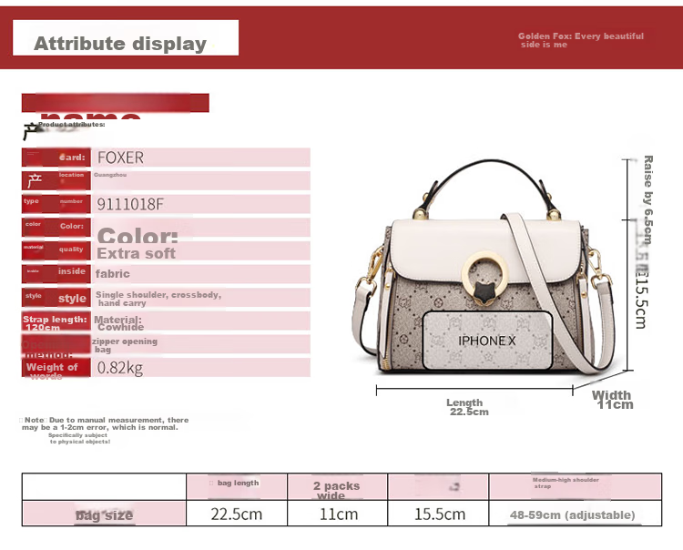 FOXER Women's Handbag, Large Capacity Shoulder Crossbody Bag, Tote Bag for Mothers, Light Luxury Valentine's Day Gift 11