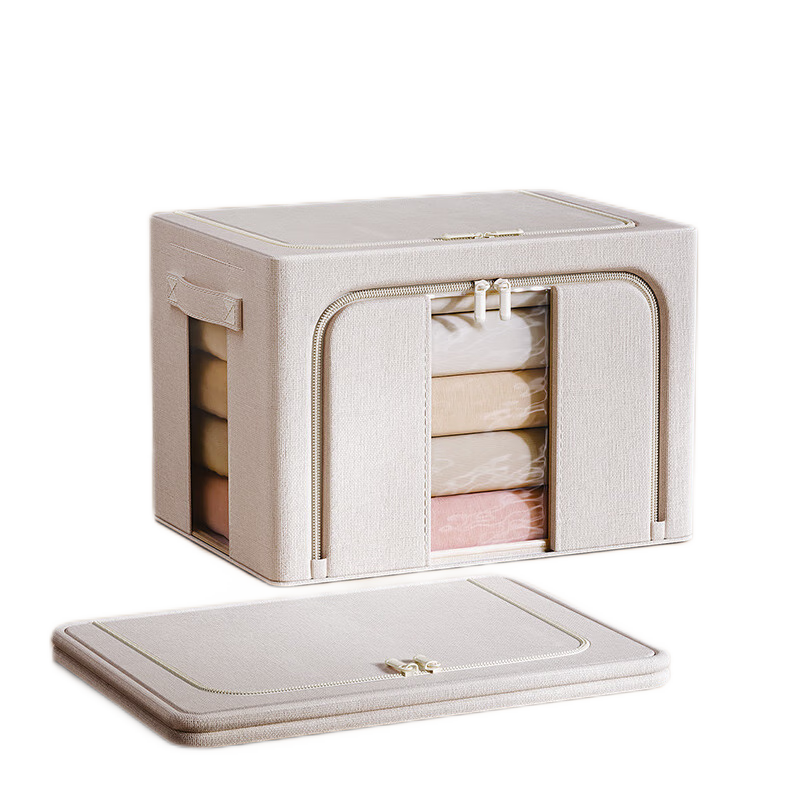 Bangnimeijia Storage Box, Wardrobe Clothes Quilt Large Capacity 66L Foldable Fabric Thickened Storage Container