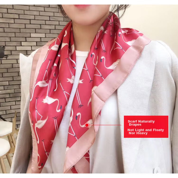 GLO-STORY Silk Scarf for Women, Fashionable Elegant Small Square Scarf Versatile Elegant Decorative Neck Scarf WSJ814049 Red 4