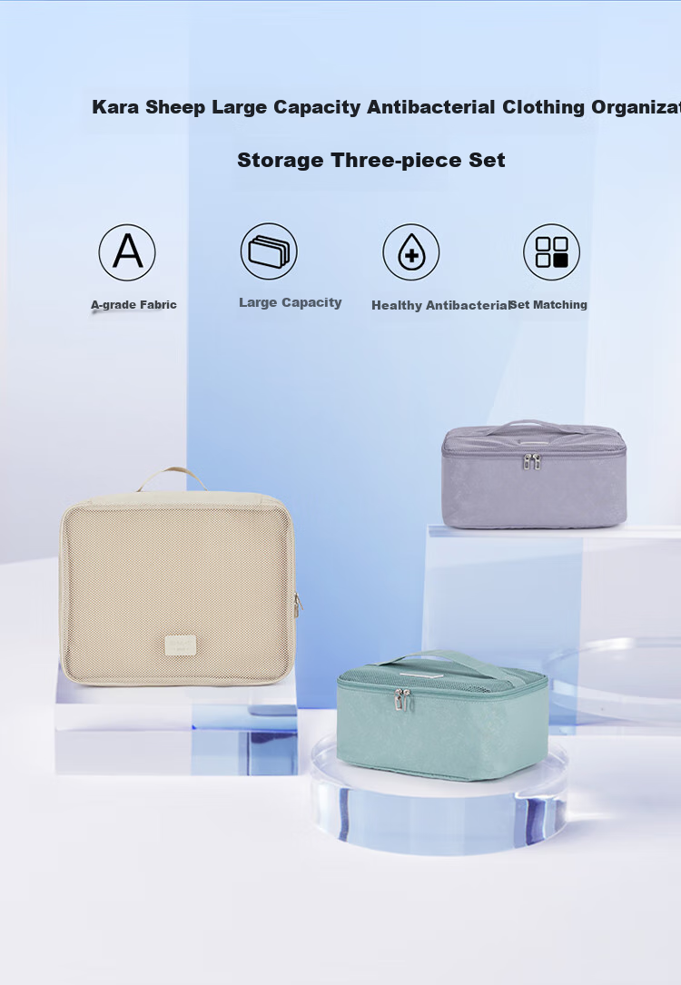 KALA·Y Travel Storage Bag, 21.6L Three-Piece Set, Luggage Bag, Large Capacity Travel Bag, CX0619 Monet Purple 1