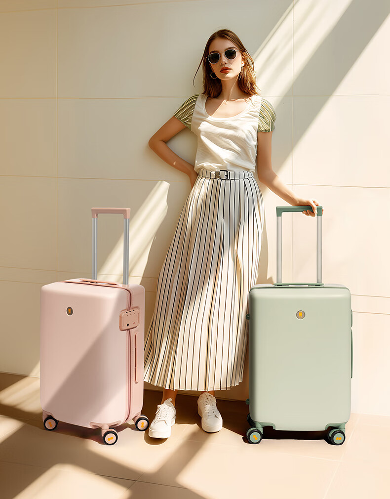 LEVEL8 Luggage, 20-Inch Carry-On Suitcase, Unisex TSA Password Lock, Spinner Wheels, Flora Series, Cardamom Gree 3