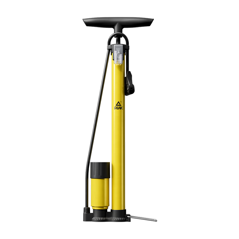 Peak Multifunctional High-Pressure Air Pump for Mountain Bikes, Electric Vehicles, Motorcycles, Sports Balls, and Swimming Rings - Yellow and Black