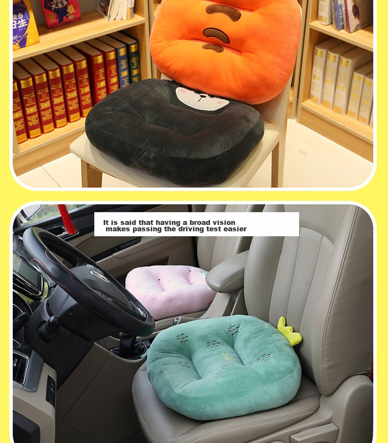 Buleishen Car Seat Cushion, Height-Increasing Pad, All-Season Ventilated Seat Cover, Lumbar Support, for Driving Practice, Car Exam, Anti-Slip Mat 11