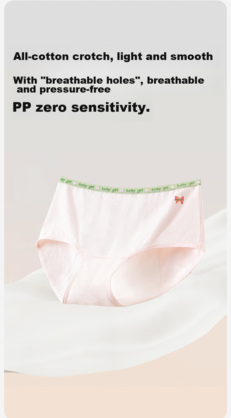 Dingguagua Girls' Menstrual Underwear, Leak-Proof Triangle Panties for Teenagers, Antibacterial Shorts for Primary And Secondary School Students, 2 Pairs, 6865, Size 170 3