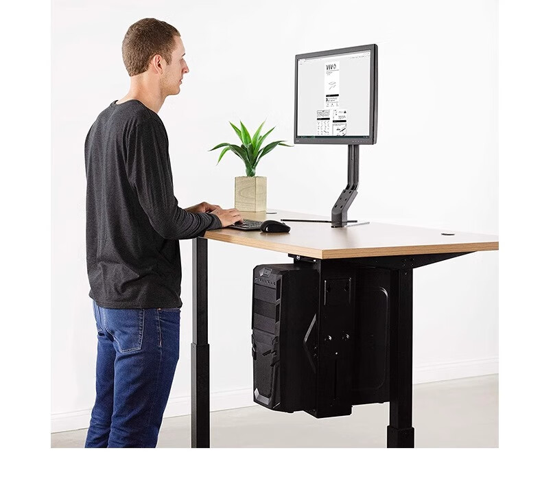 Zhiercheng Computer Tower Stand Adjustable Desk, Computer Case Hanging Bracket, Desktop Computer Chassis Support Rack, Adjustable Size And Rotating Angle, Easy Cable Management 9