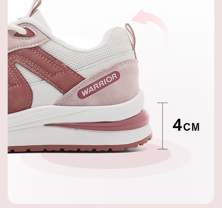 Warrior Official Women's Sports Shoes 2026 Spring New Trendy Shoes for Women Pink Beige Size 38 10