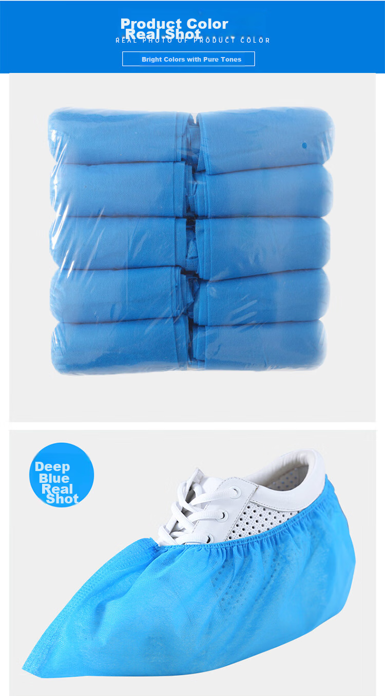 JOYTOUR Disposable Shoe Covers [100 Pieces], Thickened Non-Woven Fabric, Dustproof, Breathable, Indoor Foot Covers, Non-Slip, for Home Use And Guest Receptio 7