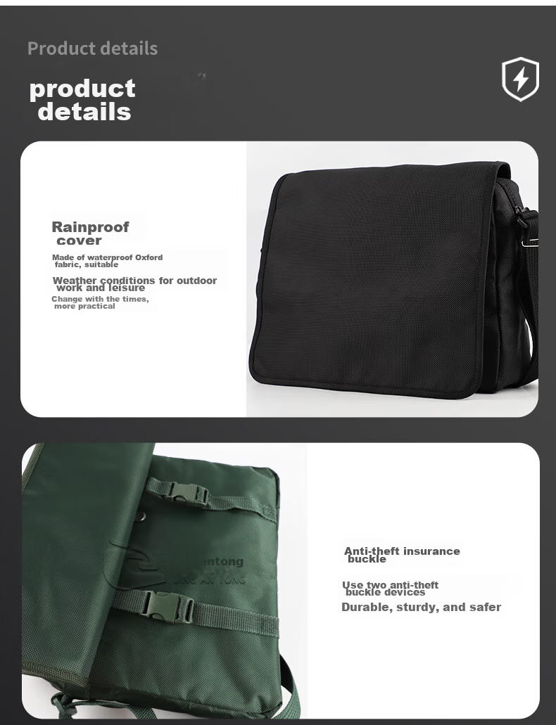 Jingantong 07 Crossbody Bag, Tactical Waterproof Oxford Cloth Bag, Shoulder Bag for Men, Outdoor Casual Bag, Black 3