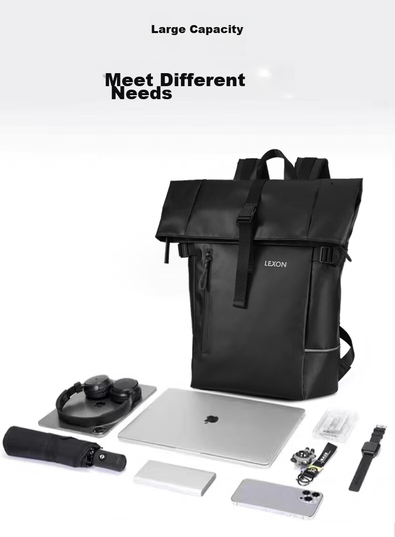 LEXON Men's Backpack, Fashionable Expandable 14-15 Inch Laptop Bag, Casual Water-Resistant Travel Backpack 4