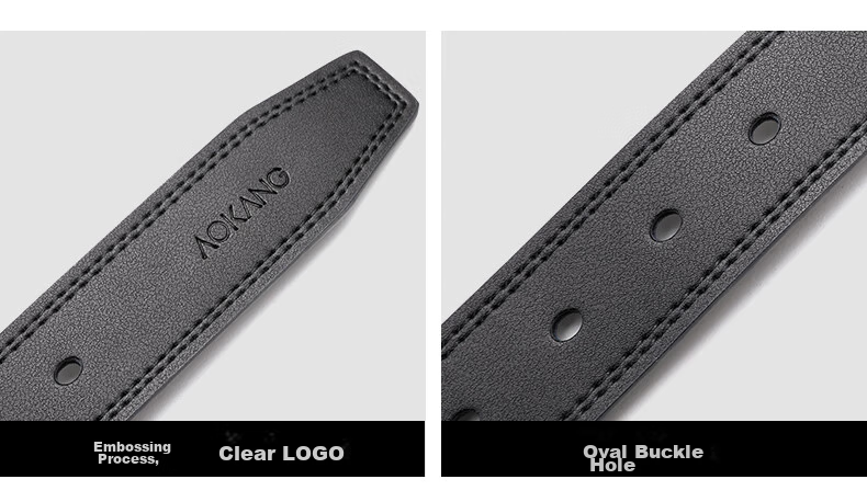 Aokang Men's Leather Belt, Business Pin Buckle Waistband, Casual Trouser Belt, Birthday Gift for Husband 9
