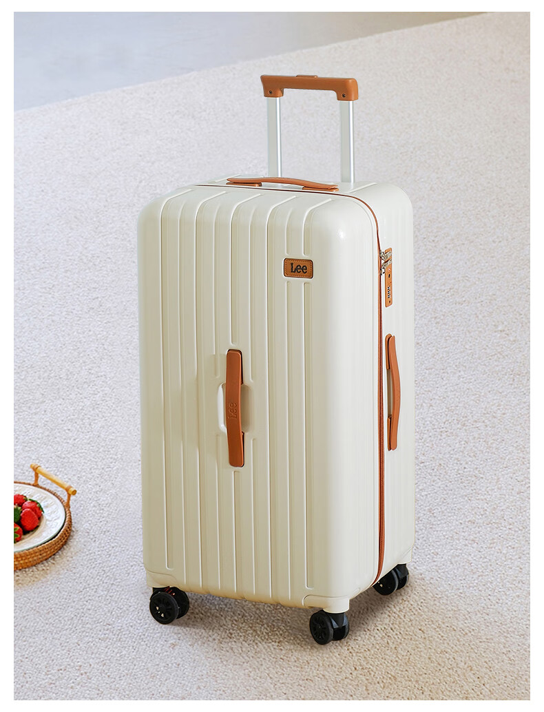 Lee High-Quality Large-Capacity Thickened Suitcase, Trolley Case, Student Carry-On Luggage, Travel Password Lock Suitcase, Aurora White, 20 Inch 16