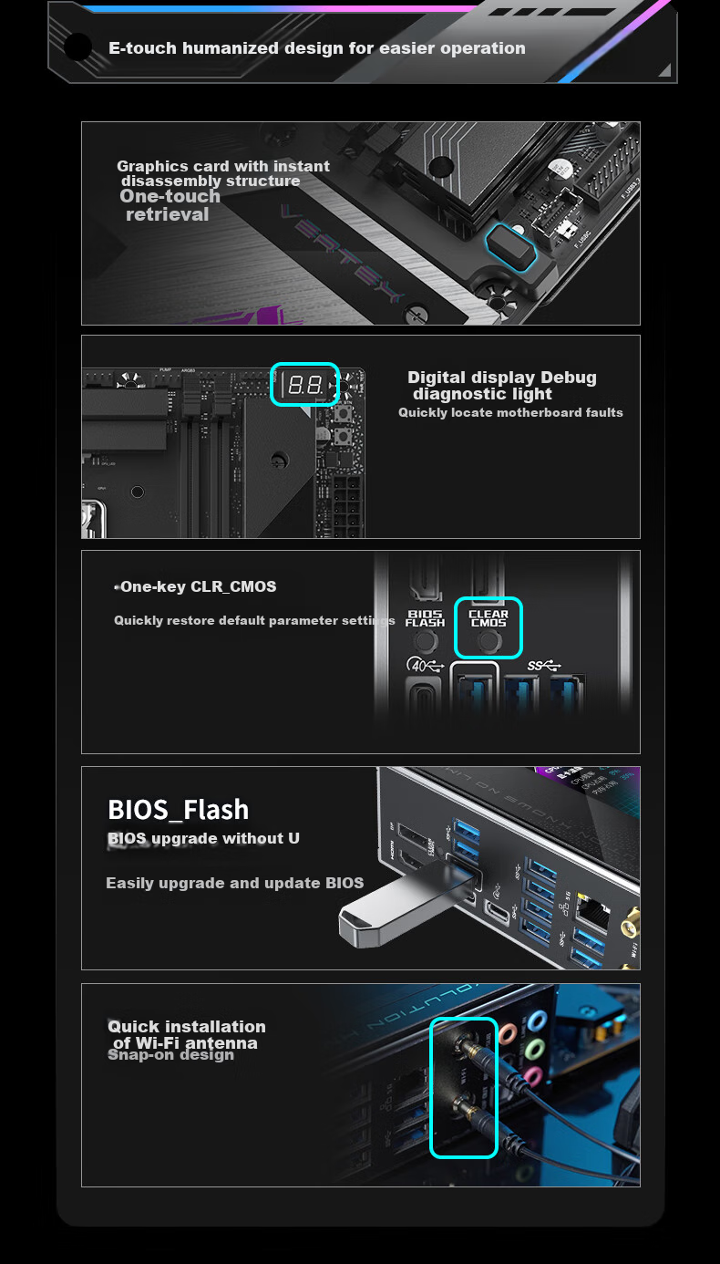 MAXSUN MS-I Craft Z890 Vertex Gaming Motherboard, Supports DDR5 CPU 270K/265KF/250K (Intel Z890/LGA 1851) 11