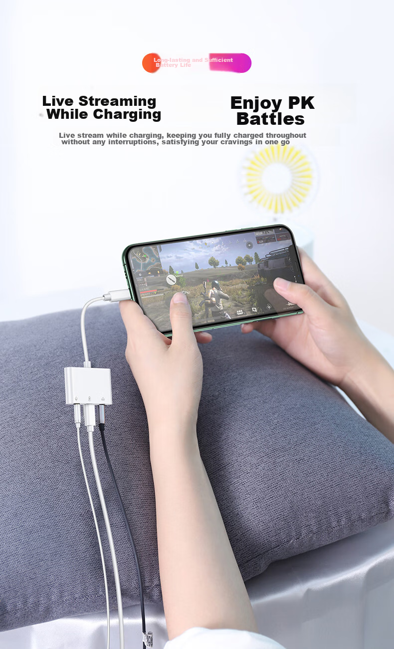 JOWOYE Huawei Adapter, Mobile Phone Sound Card Live Streaming Converter, IPhone 15/iPad Samsung Fast Charging Headphone, Music Conversion Cable, Audio Microphone for PUBG Voice Chat, 3.5mm Accompaniment 7
