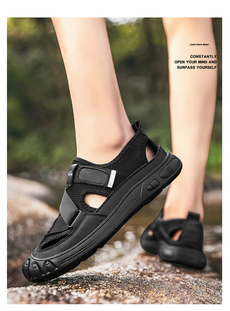Bull Family Men's Summer Closed-Toe Sandals Soft Leather Soft Sole Outdoor Water-Resistant Casual Trendy Men's Clogs 26