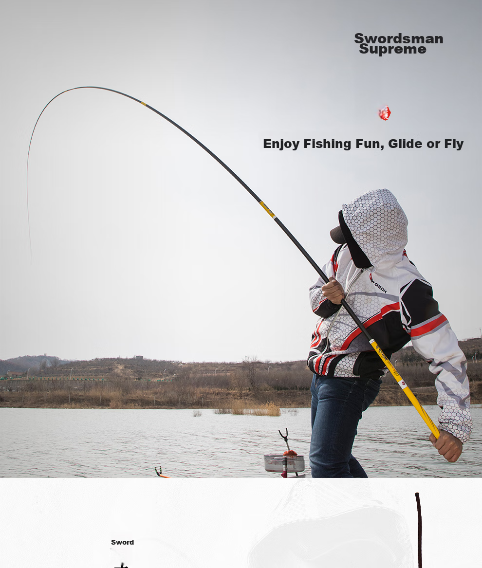 GW Fishing Rod Jian Shou Zhen Xun 7.2 Meters Strong And Durable 28-Section All-Purpose Big Fish Rod Ultra-Light Ultra-Hard High Carbon Steel Platform Fishing Rod 5