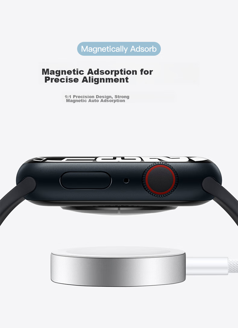 BHO Compatible Original Apple Watch Charger, Charging Cable for Apple Watch S12, Charging Dock for iWatch S11/10/9/8, Magnetic Charging Cable for Ultra4/2/S3E 4