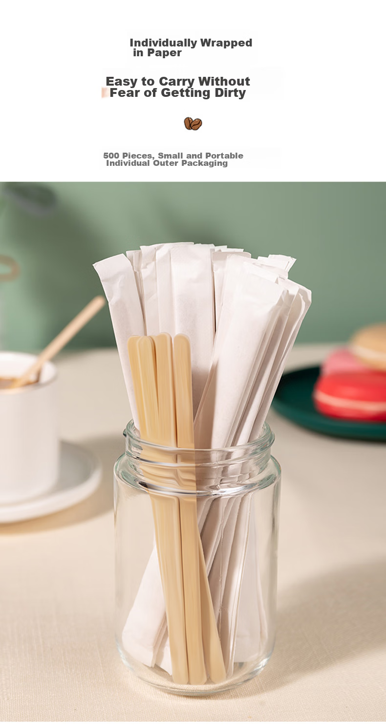 MENGTING Disposable Coffee Stirrers, 14cm Wooden Coffee Stirring Sticks, 500 Pieces Per Box, 7572 7