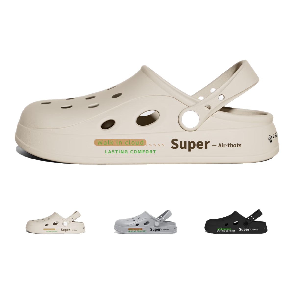 Grace Men's Perforated Shoes, Summer Outdoor Driving Sandals, Beach Shoes, EVA Odor-Resistant, Outdoor Non-Slip Surgical Room Slippers for Me