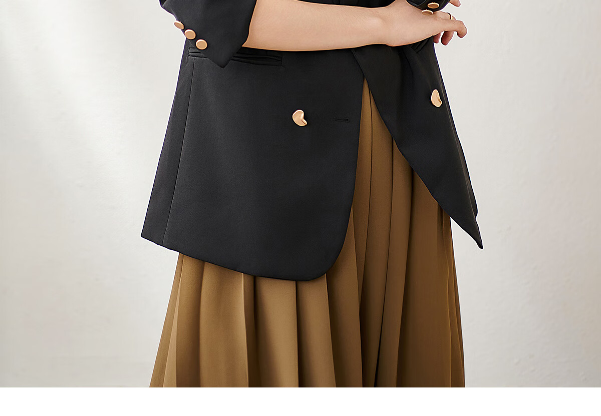 Chushen Spring And Autumn Women's Suit Jacket, Retro High-End Fashion Elegant Commuter Casual Coat Outerwear S143U6009 17
