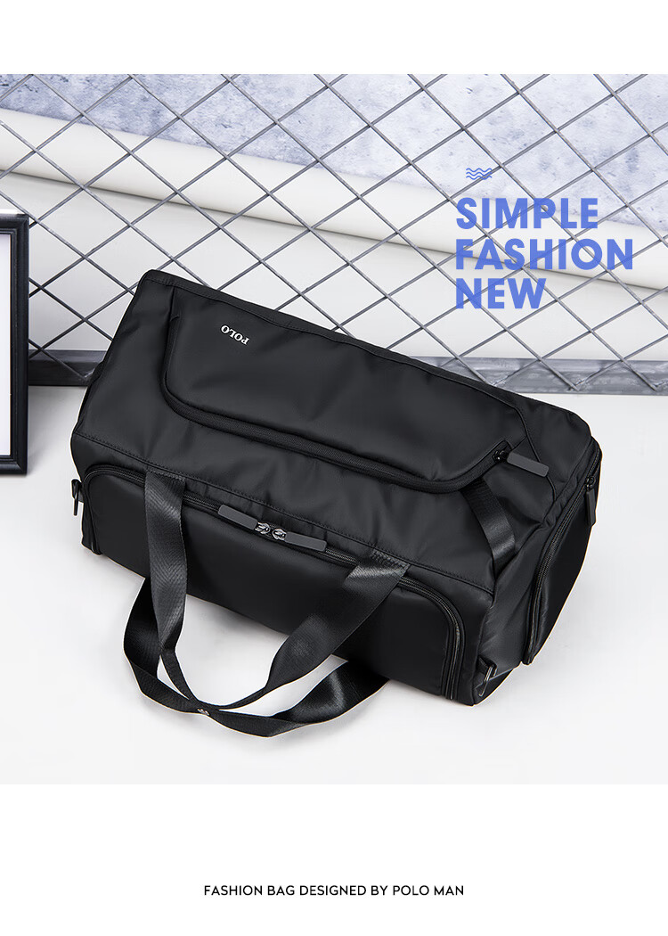 POLO Men's Travel Bag Luggage Duffle with Separate Shoe Compartment Waterproof Sports Gym Bag Business Handbag Birthday Gift 15