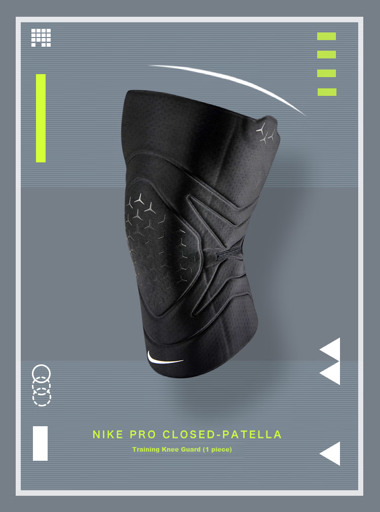 NIKE Professional Sports Knee Pads for Basketball, Badminton, Rock Climbing, Meniscus Protection N1000674010 Size M Two Pieces 2