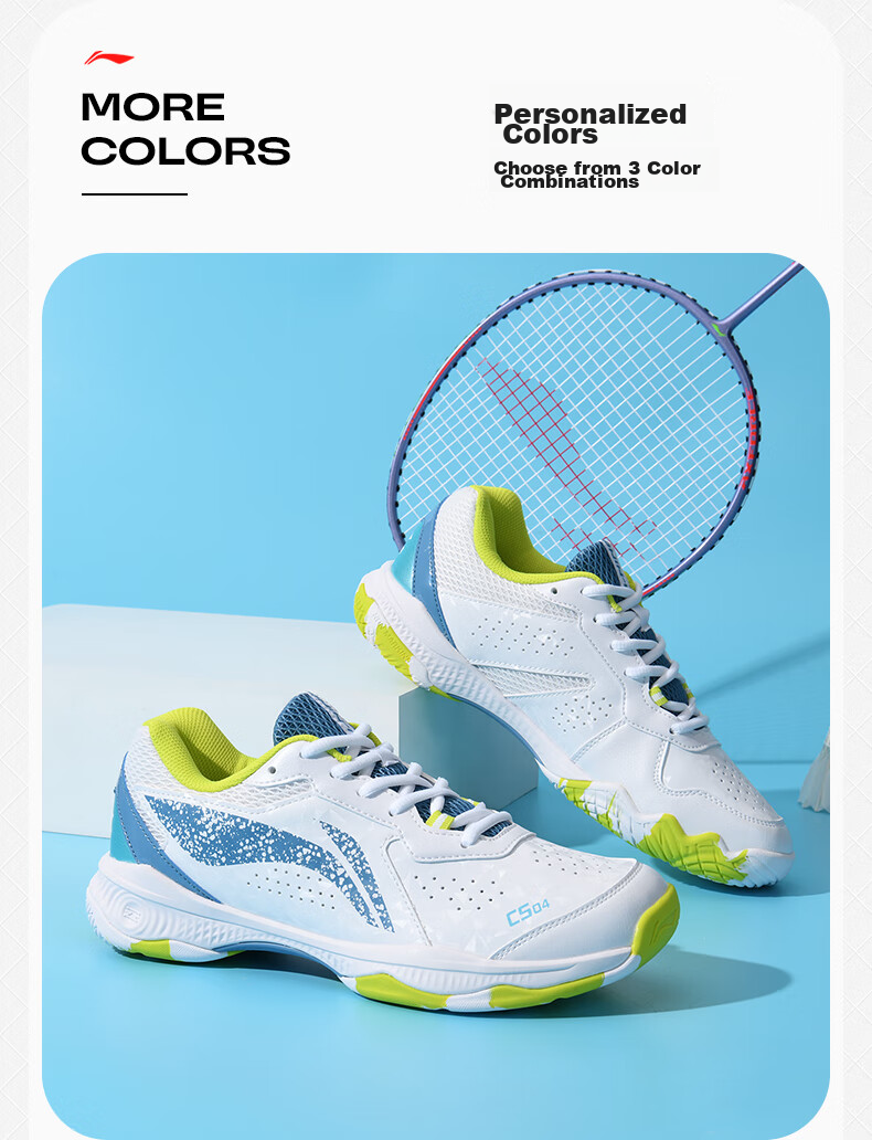 Li-Ning Badminton Shoes for Men And Women, Professional Sports Footwear, Non-Slip, Shock-Absorbing, Breathable, Comfortable, Quick Start, Size 38 12