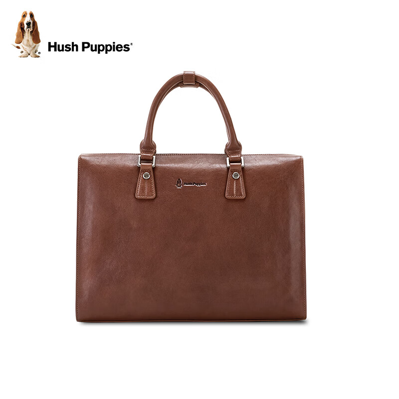 Hush Puppies Men's Business Briefcase Large Capacity Horizontal Handbag Laptop Bag Valentine's Day Gift for Boyfriend