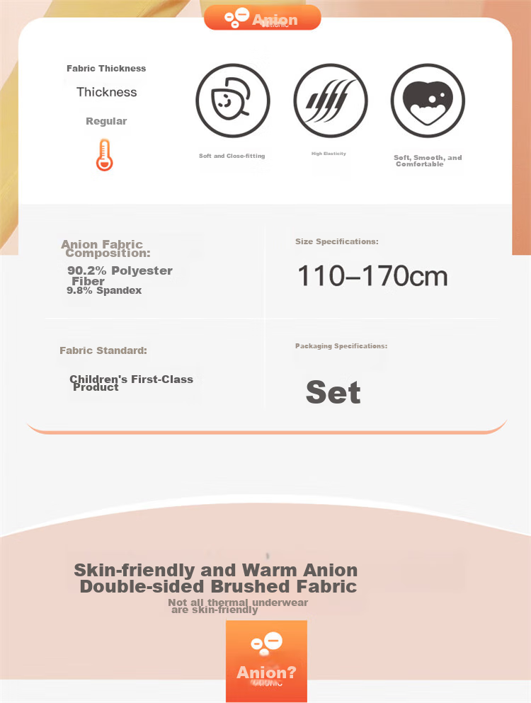 LangSha Children's Thermal Underwear, Boys' Autumn And Winter Round Neck Base Layer Pajamas, Elastic Autumn Top And Pants, for Older Children, Set of 120 2