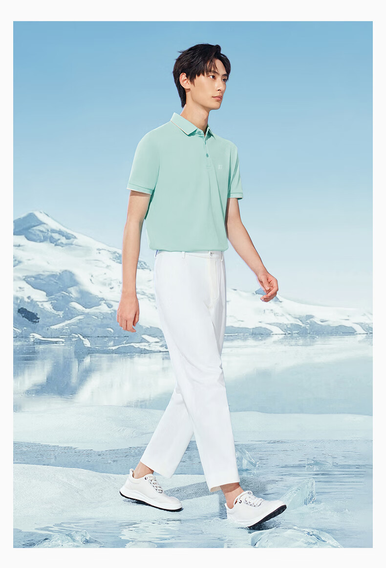 Hodo [Cool Wind Quick-Dry] Men's Polo Shirt, 5A Grade Antibacterial And Mite-Resistant, Contrasting Color Rib Collar Short-Sleeve Men's Polo Shirt 19