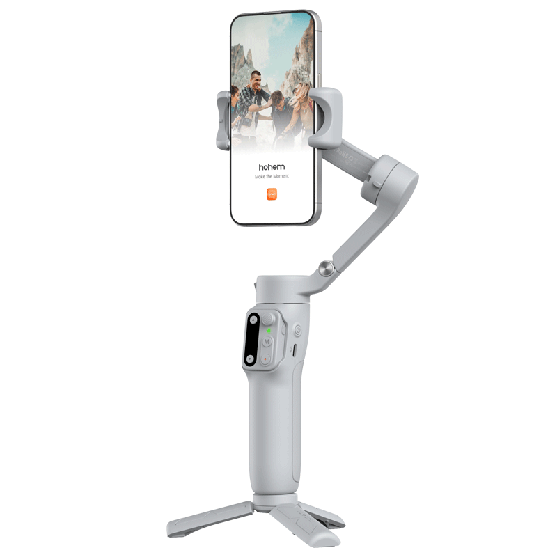 Hohem Smartphone Gimbal Stabilizer, Handheld Three-Axis Anti-Shake, Foldable Vlog Remote Control Shooting Device X3SE Gray Model, 1-Year Warranty